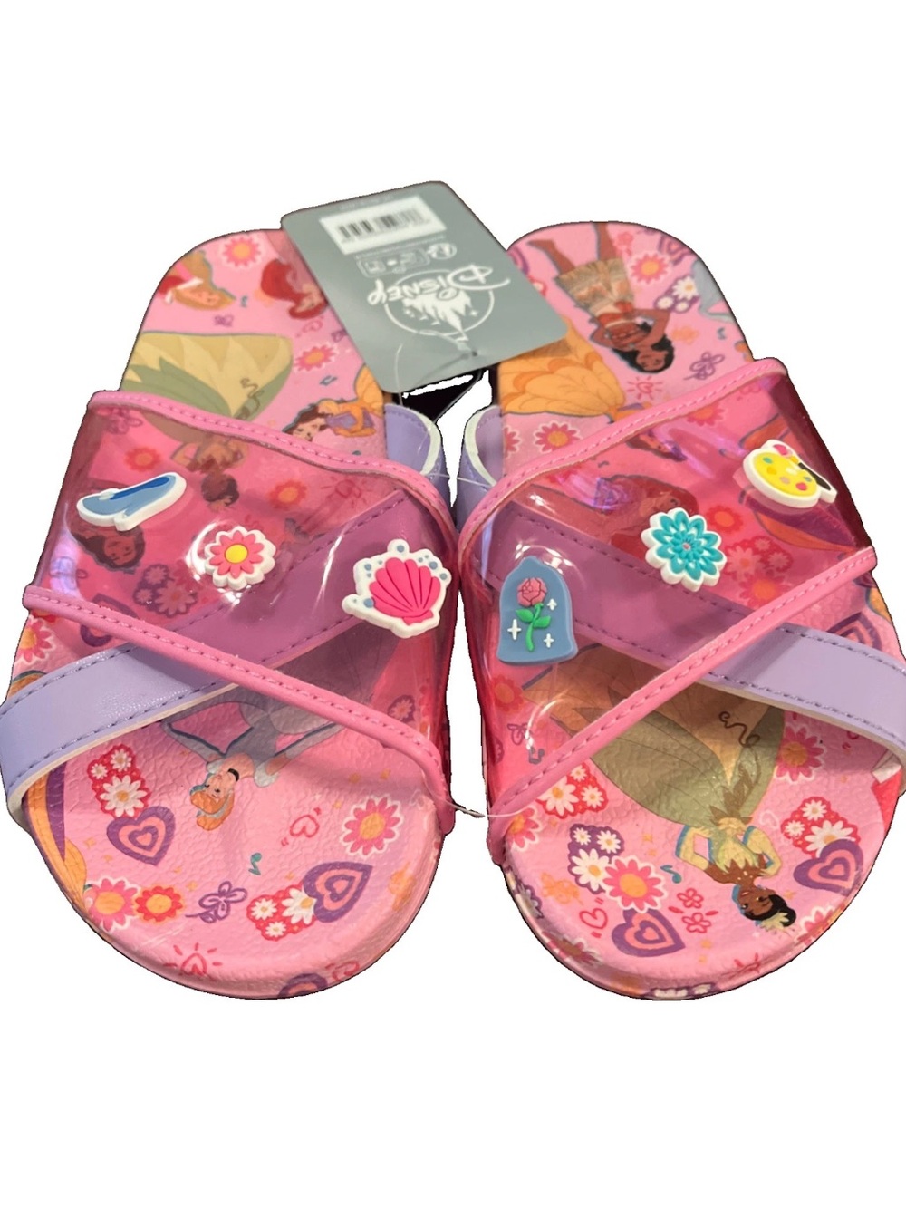 Disney Girls Princess sandals / Slides with vinyl Charms shoe Size 13/1